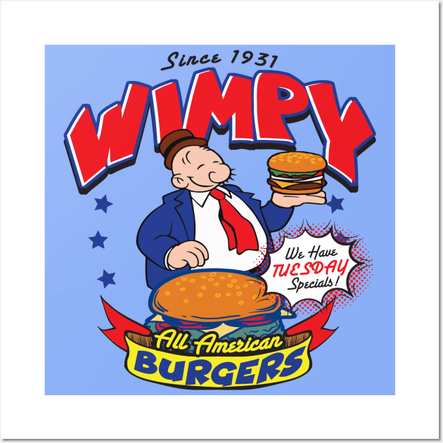 Wimpy All American Burger Wall Art by Alema Art
